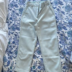Light blue leather pants from Aritzia. Size 4 and are from the brand Babaton.